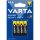 Varta Superlife Power AAA LR6 1,5 V féltartós alkáli elem 4 db.