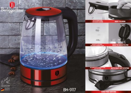 Elektromos vízforraló BerlingerHaus mélyvörös