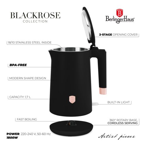 Elektromos vízforraló BerlingerHaus fekete