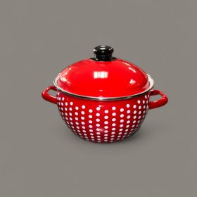 Zománcozott lábas fedővel 24 CM. 6 L. 