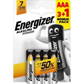  Energizer Alkaline Power AAA LR6 1,5 V tartós alkáli elem 3+1 db.