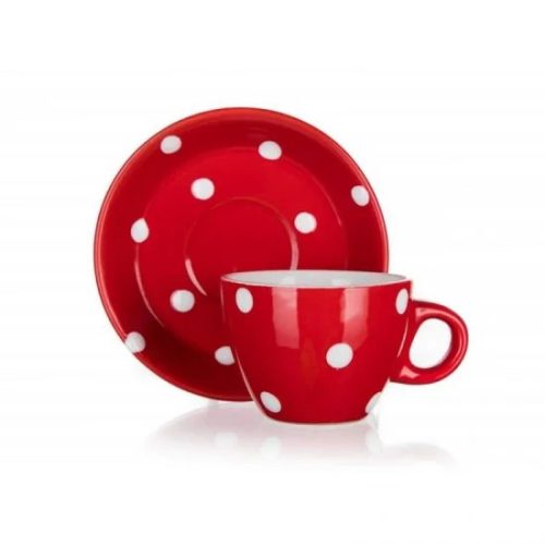 Csésze + alj 100 ml pöttyös