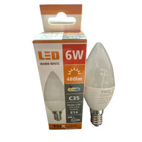 TRIXLINE LED GYERTYA IZZÓ E14 6W 480LUMEN 2700K