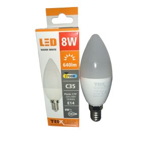 TRIXLINE LED GYERTYA IZZÓ E14 8W 640LUMEN 2700K